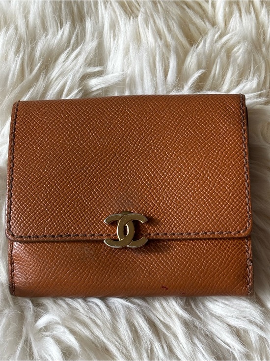 CHANEL Handbags - CHANEL Brown Caviar Leather Small Wallet with Gold CC Turnlock
